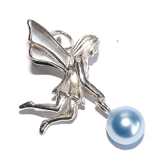 Stříbrný přívěsek víla a Swarovski perla - DN109
